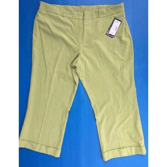 Maggie Barnes Pants - Maggie Barnes Catherines Diane Fit Pants 24WP Green Wide Leg Cuff Career NEW